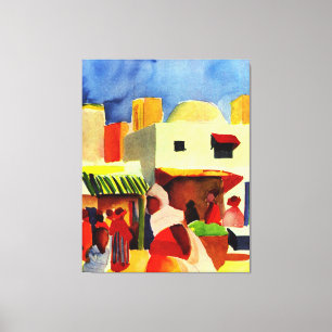 Augustus Macke artwork, Markt in Algiers Canvas Afdruk