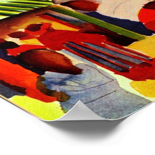 Augustus Macke artwork, Markt in Algiers Poster (Hoek)