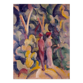 Augustus Macke Couple op Forest Track Perfect Poster