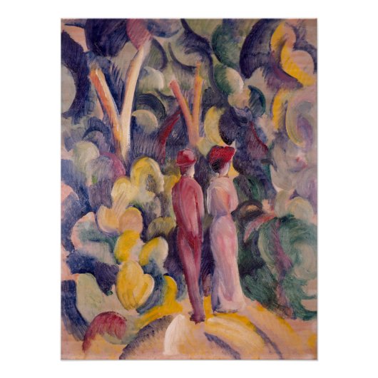 Augustus Macke Couple op Forest Track Perfect Poster (Voorkant)
