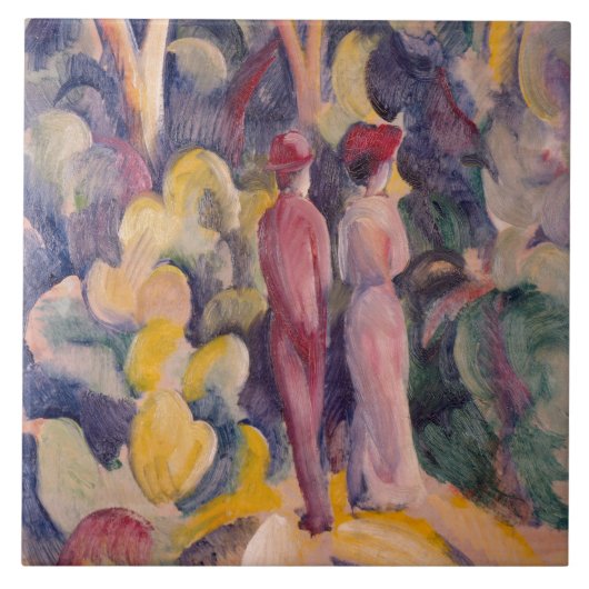  Augustus Macke Couple op Forest Track Tegeltje (Voorkant)