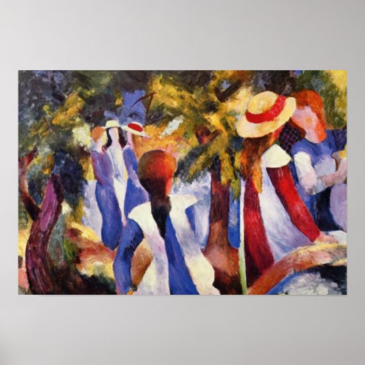 augustus Macke Girl in het platteland Poster (Voorkant)