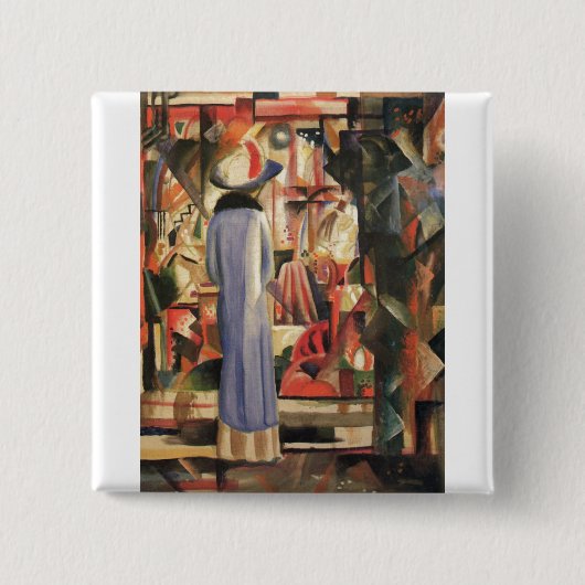 Augustus Macke - Grote BrightStor 1912-olie Vierkante Button 5,1 Cm (Voorkant)