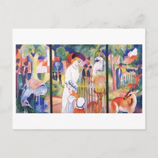 Augustus Macke - Grote dierentuin Garden Triptycho Briefkaart (Voorkant)