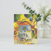 Augustus Macke-illustratie, binnenste Courtyard Briefkaart (Staand voorkant)
