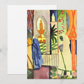 Augustus Macke, in de tempelzaal, Feestdagenkaart (Voorkant / Achterkant)