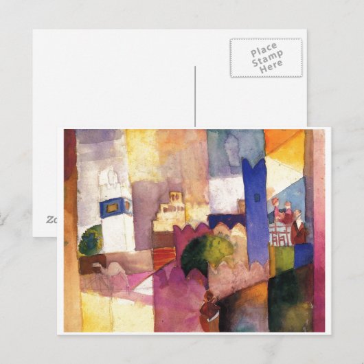 Augustus Macke - Kairouan (III) Waterverf 1914 Briefkaart (Voorkant / Achterkant)