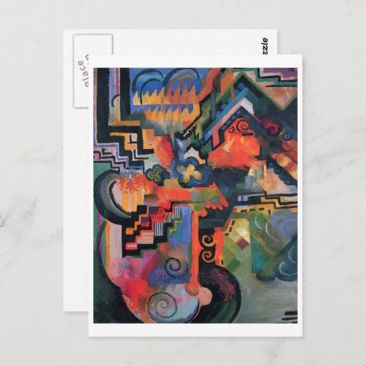 Augustus Macke - Kleur Samenstelling Ode aan Bach  Briefkaart (Voorkant / Achterkant)