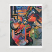 Augustus Macke - Kleur Samenstelling Ode aan Bach  Briefkaart (Voorkant)