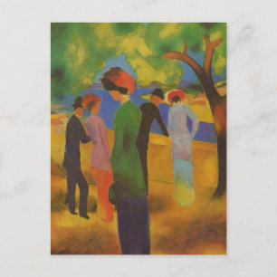 augustus Macke Lady in een groen jasje Briefkaart