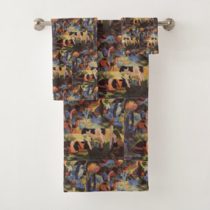 Augustus Macke Landschap met Koeien en Camel Bad Handdoek
