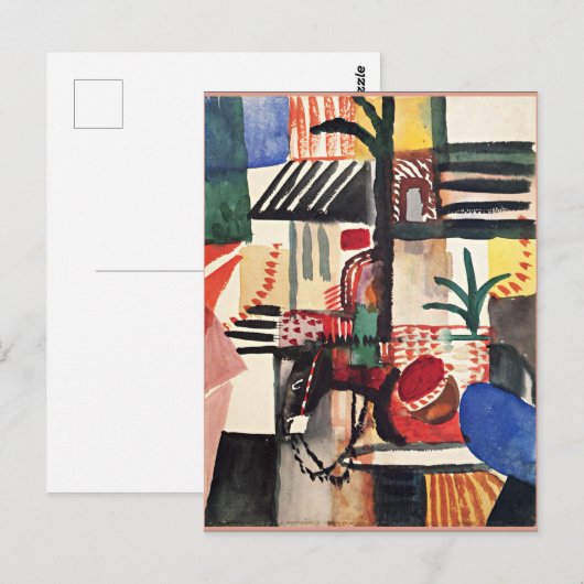 Augustus Macke, Man met Donkey Briefkaart (Voorkant / Achterkant)