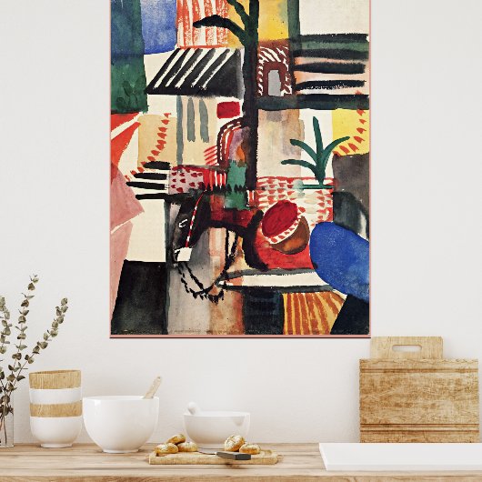 Augustus Macke, Man met Donkey Poster (Keuken)