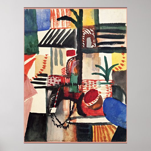 Augustus Macke, Man met Donkey Poster (Voorkant)