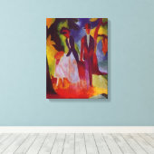  augustus Macke mensen door een blauw meer Canvas Afdruk (Insitu (Houten vloer))