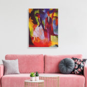  augustus Macke mensen door een blauw meer Canvas Afdruk (Insitu (Woonkamer))