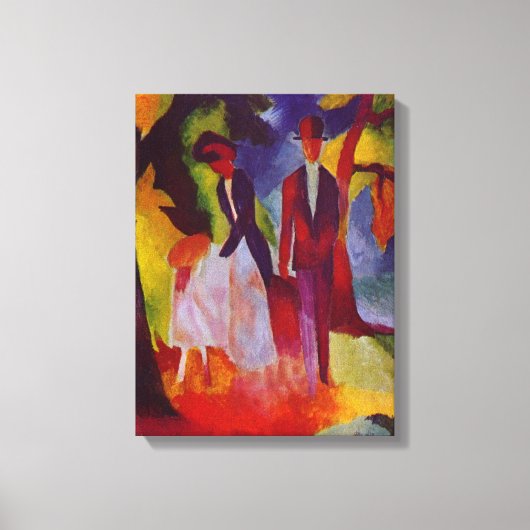  augustus Macke mensen door een blauw meer Canvas Afdruk (Voorkant)