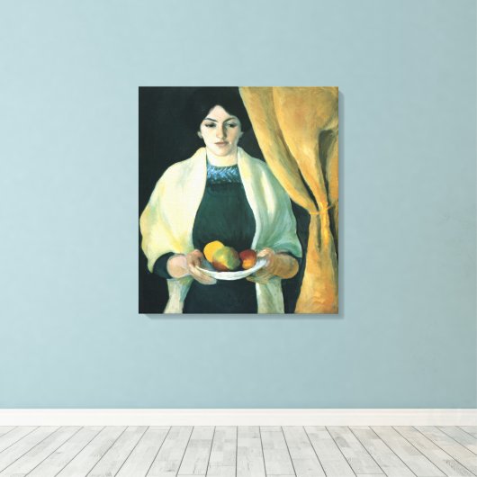  augustus Macke-portret met appels Canvas Afdruk (Insitu (Houten vloer))