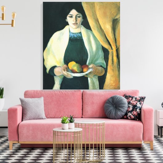  augustus Macke-portret met appels Canvas Afdruk (Insitu (Woonkamer))
