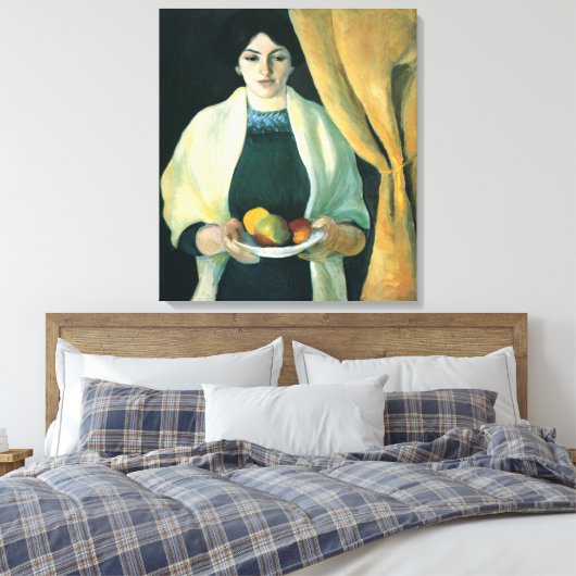  augustus Macke-portret met appels Canvas Afdruk (Insitu (Slaapkamer))