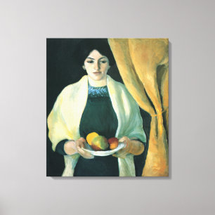 augustus Macke-portret met appels Canvas Afdruk