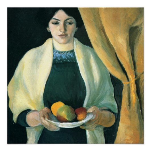  augustus Macke-portret met appels Poster (Voorkant)