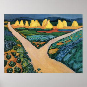 Augustus Macke-schilderij, groentevelden Poster