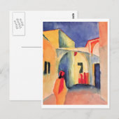 Augustus Macke - Uitzicht in een waterverf van Lan Briefkaart (Voorkant / Achterkant)