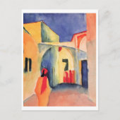 Augustus Macke - Uitzicht in een waterverf van Lan Briefkaart (Voorkant)