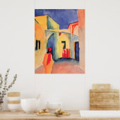 Augustus Macke - Uitzicht in een waterverf van Lan Poster (Keuken)