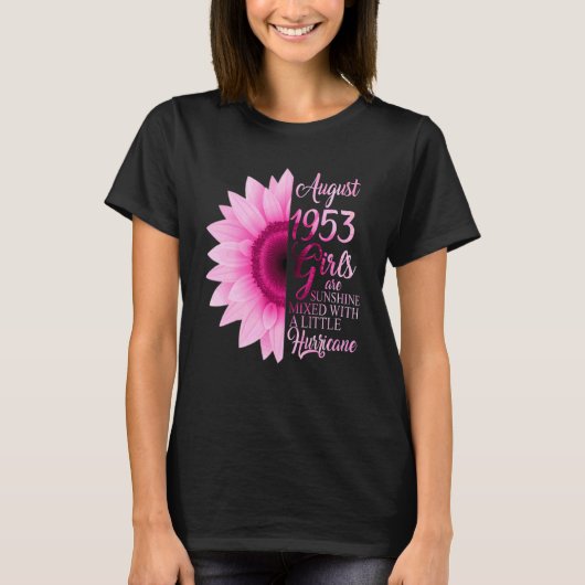 Augustus Meisje 1953 69 Jaar Zonneschijn Gemengd  T-shirt (Voorkant)
