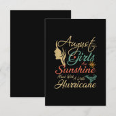 Augustus Meisjes zijn Zonneschijn Augustus Verjaar Kaart (Voorkant / Achterkant)