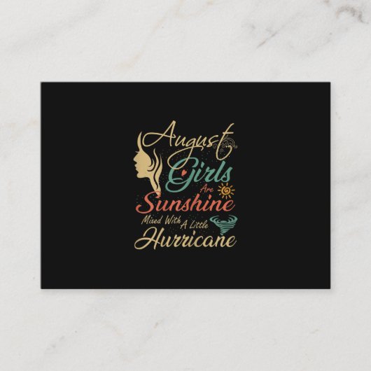 Augustus meisjes zijn zonneschijn augustus zondags informatiekaartje (Voorkant)