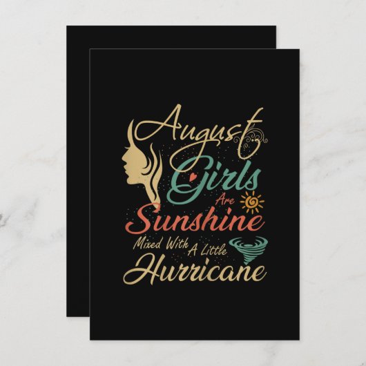 Augustus meisjes zijn zonneschijn kaart (Voorkant / Achterkant)