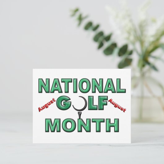 Augustus - Nationale Golfmaand Briefkaart (Staand voorkant)
