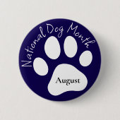 Augustus nationale hondenmaand ronde button 5,7 cm (Voorkant)