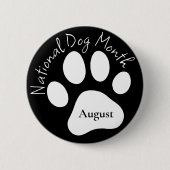 Augustus nationale hondenmaand ronde button 5,7 cm (Voorkant)