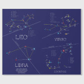 Augustus - November Zodiac Constellations Cadeaupapier (Vlak)