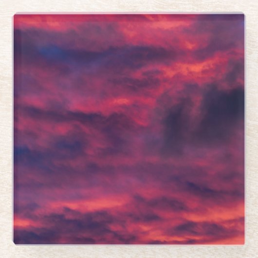 augustus rood glazen onderzetter (Voorkant)