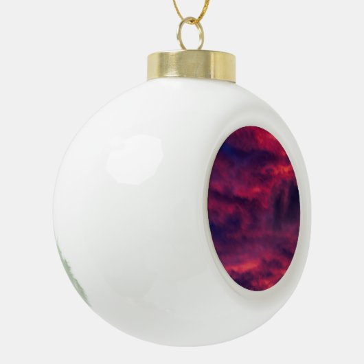 augustus rood keramische bal ornament (Links)