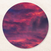 augustus rood ronde kartonnen onderzetter (Voorkant)