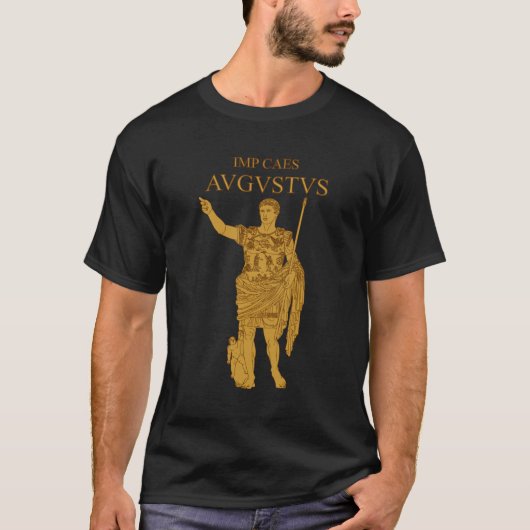 Augustus Statue Gold T-Shirt (Voorkant)