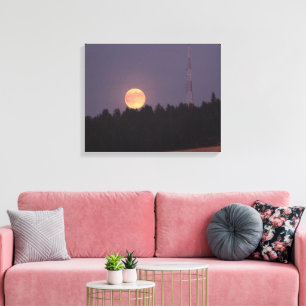 Augustus Supermaan boven Paradise Ridge Canvas Afdruk