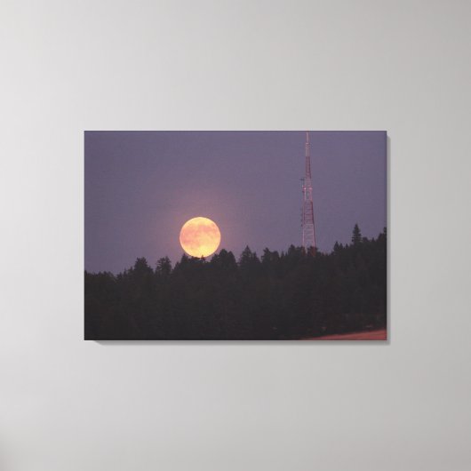 Augustus Supermoon boven Paradise Ridge Canvas Afdruk (Voorkant)