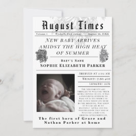 Augustus Times Pasgeboren Geboorte Aankondiging
