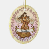 Augustus Verjaardag Angel verjaardag aangepaste or Keramisch Ornament (Rechts)