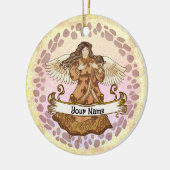 Augustus Verjaardag Angel verjaardag aangepaste or Keramisch Ornament (Links)