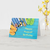 **AUGUSTUS VERJAARDAG** EN STRANDDAG WENSEN KAART (Gele Bloem)