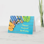 **AUGUSTUS VERJAARDAG** EN STRANDDAG WENSEN KAART (Voorkant)