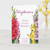 Augustus Verjaardag Geboorte Maand Bloem Gladiolus Kaart (Gele Bloem)